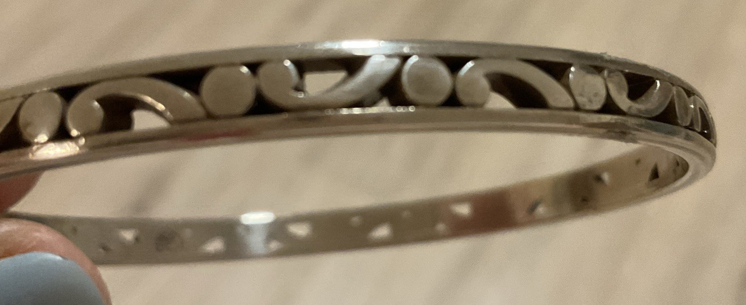 ICONIC SWIRLS! STUNNER NWT BRIGHTON CONTEMPO SLIM OPEN SCROLL BANGLE BRACELET