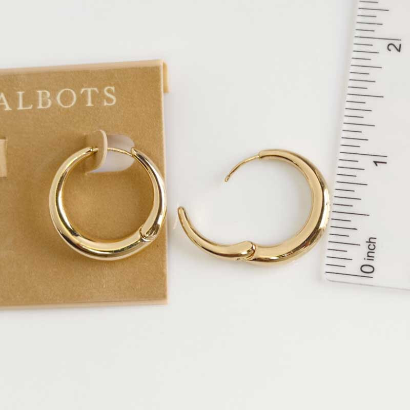 25mm Talbots Minimalist Bold Hoop Earrings Chic Women Versatile Everyday Jewelry
