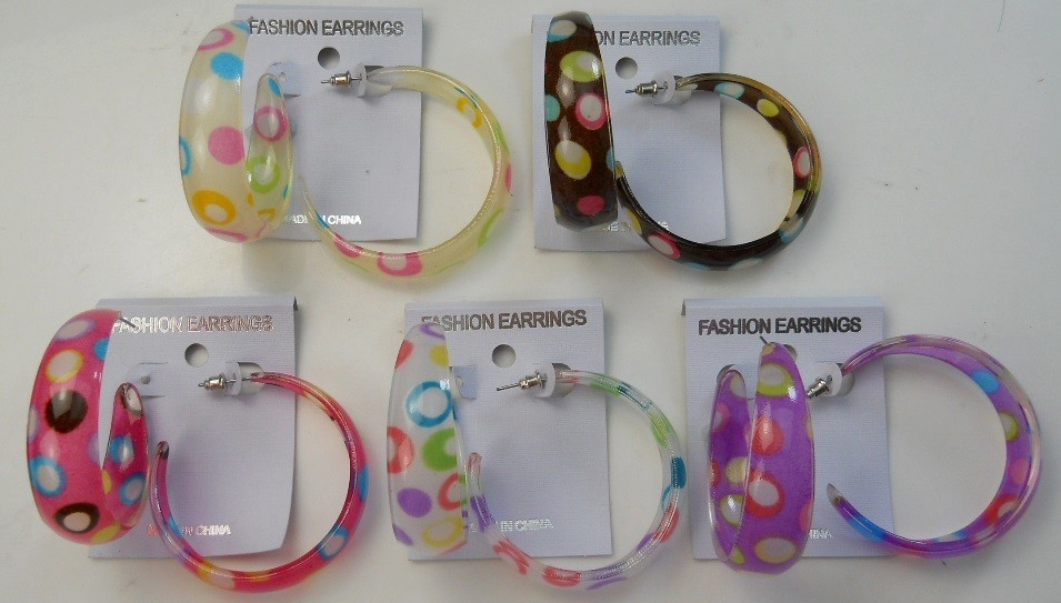 A-50 Wholesale Jewelry lot 10 pairs Colorful Fashion Hoop Earrings
