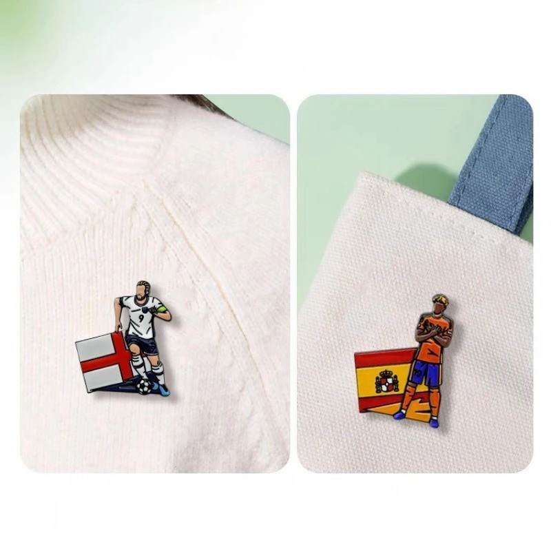 2026 World Cup Star Soccer Player Brooch Enamel Pin Football Fan Lapel Badge