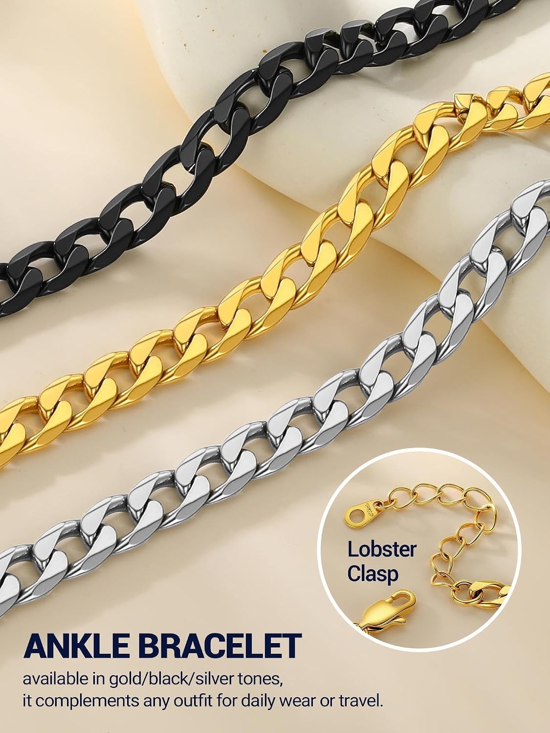 Elegant 14K Gold Plated Anklet – Hypoallergenic & Adjustable for All Occasions
