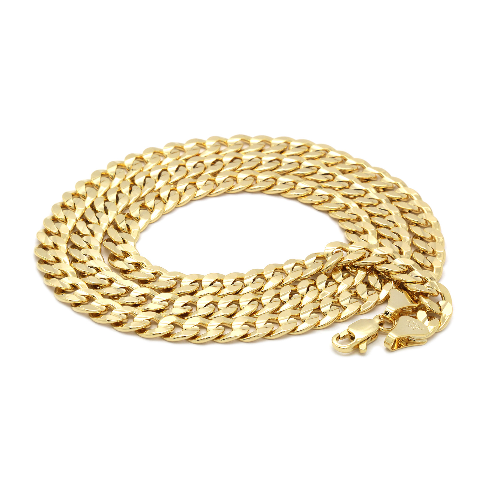 Men’s 18k Gold Plated JESUS CROSS (L) Hip-Hop Pendant 6mm Cuban Chain Necklace