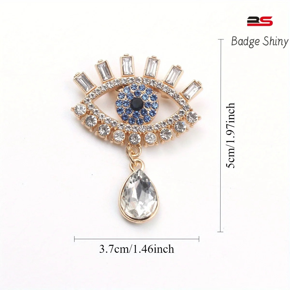 Creative Eye Rhinestone Brooch, Simple Pin for Coat & Dress