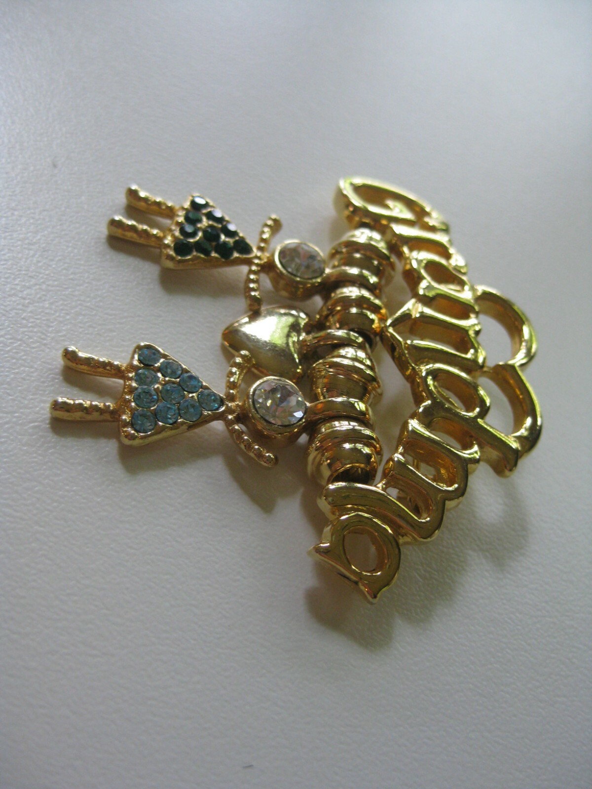 Grandma Brooch Granddaughter Birthstone Heart Charm March Aquamarine May Emerald