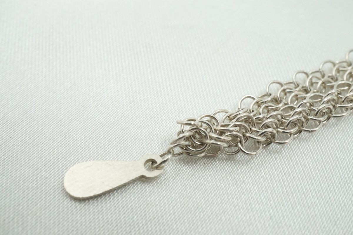 TIFFANY & Co. Mesh Collection Long Necklace Elsa Peretti 9.1g SV925 Silver 6805j