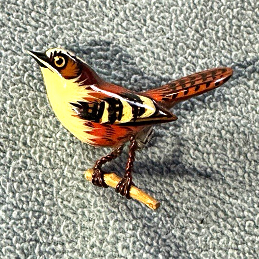 Vintage Takahashi Carved Wooden pin