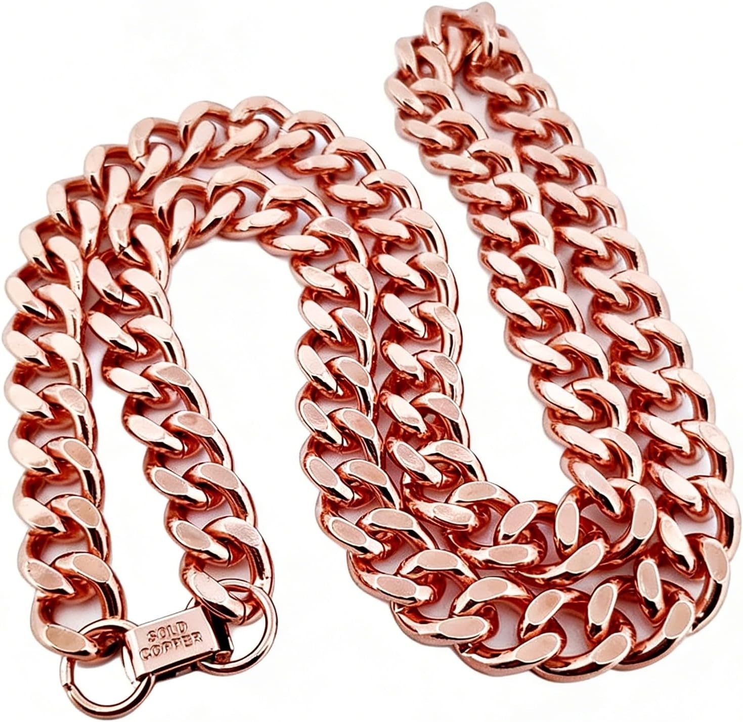 Elegant 24″ Cuban Link Necklace – Heavy Solid Copper Jewelry for All Occasions
