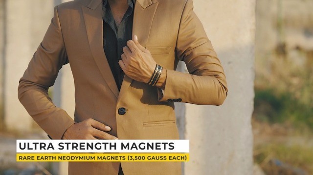 3X Strength Magnetic Bracelet for Men – Titanium Adjustable with Clasp & Gift Bo