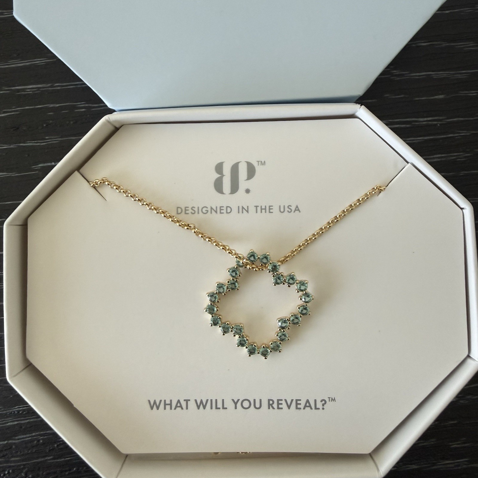 Bomb Party Clover Necklace “Round of Applause” NK34963 Paraiba Tourmaline Gold