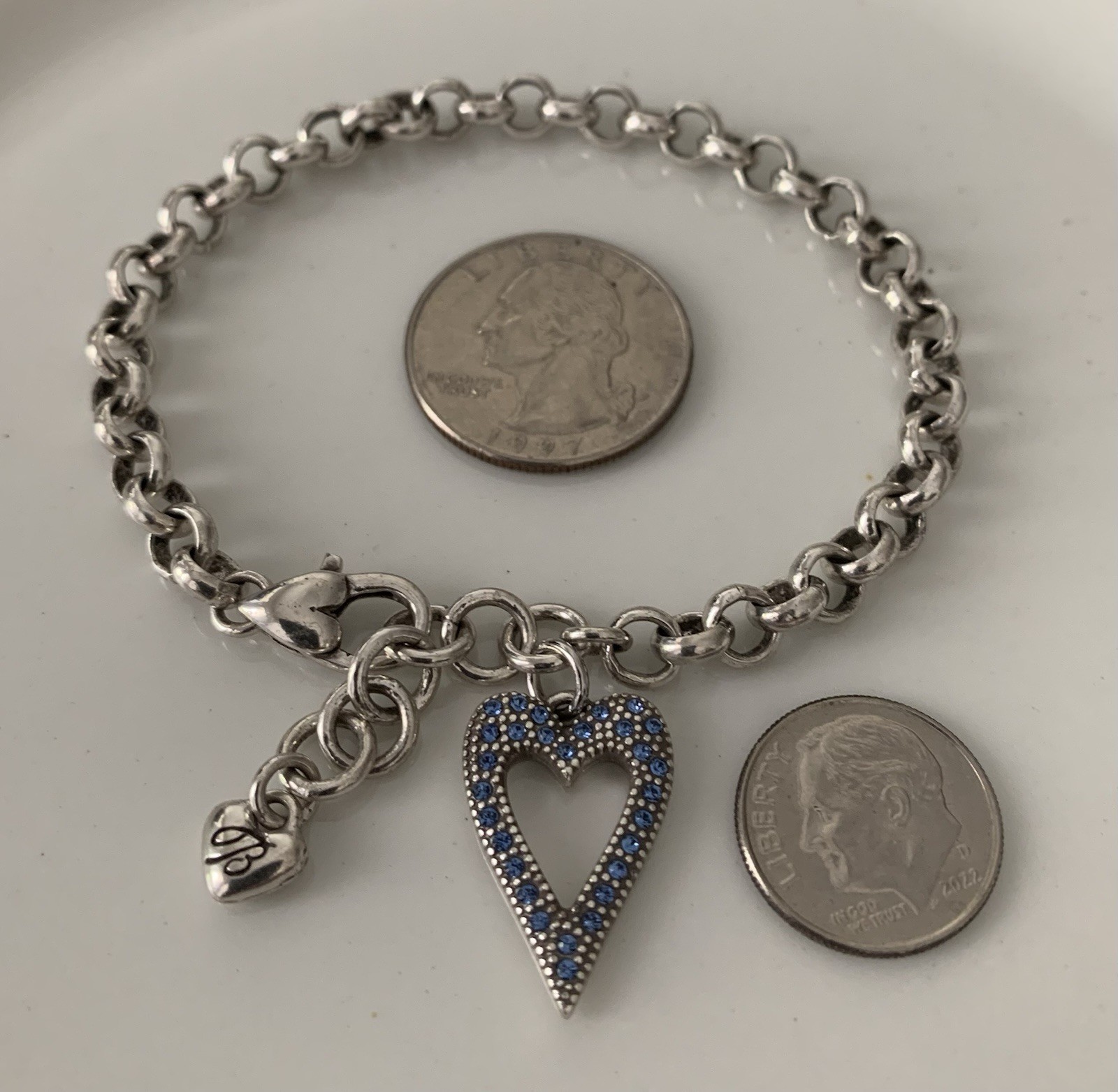 SPARKLING Brighton ARCHIVED BELLA MIA HEART, Circa 2013 Size 8 Inch Bracelet