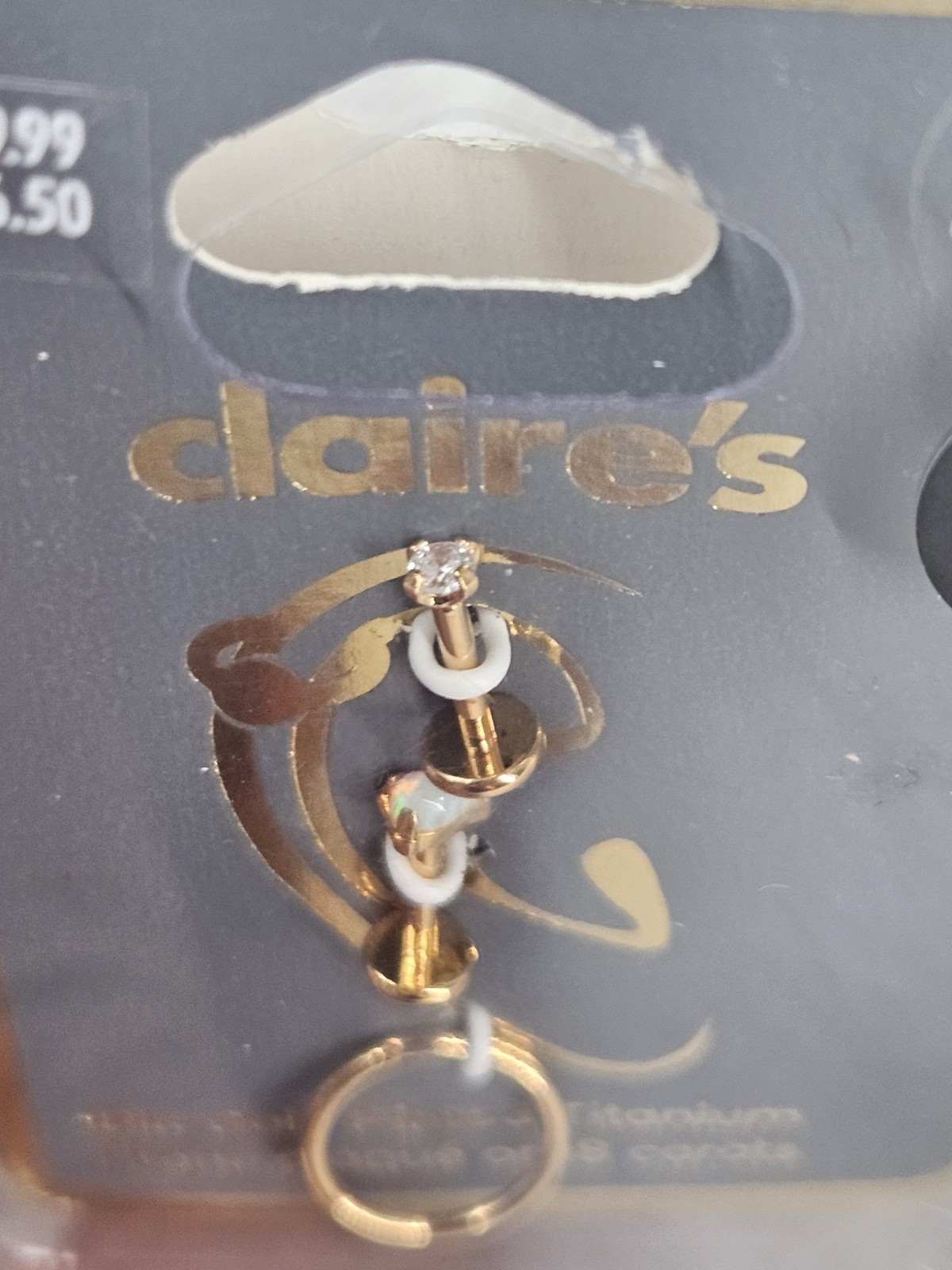 Claire’s Earrings 18G 1.0mm 18kt Gold Plated Titanium