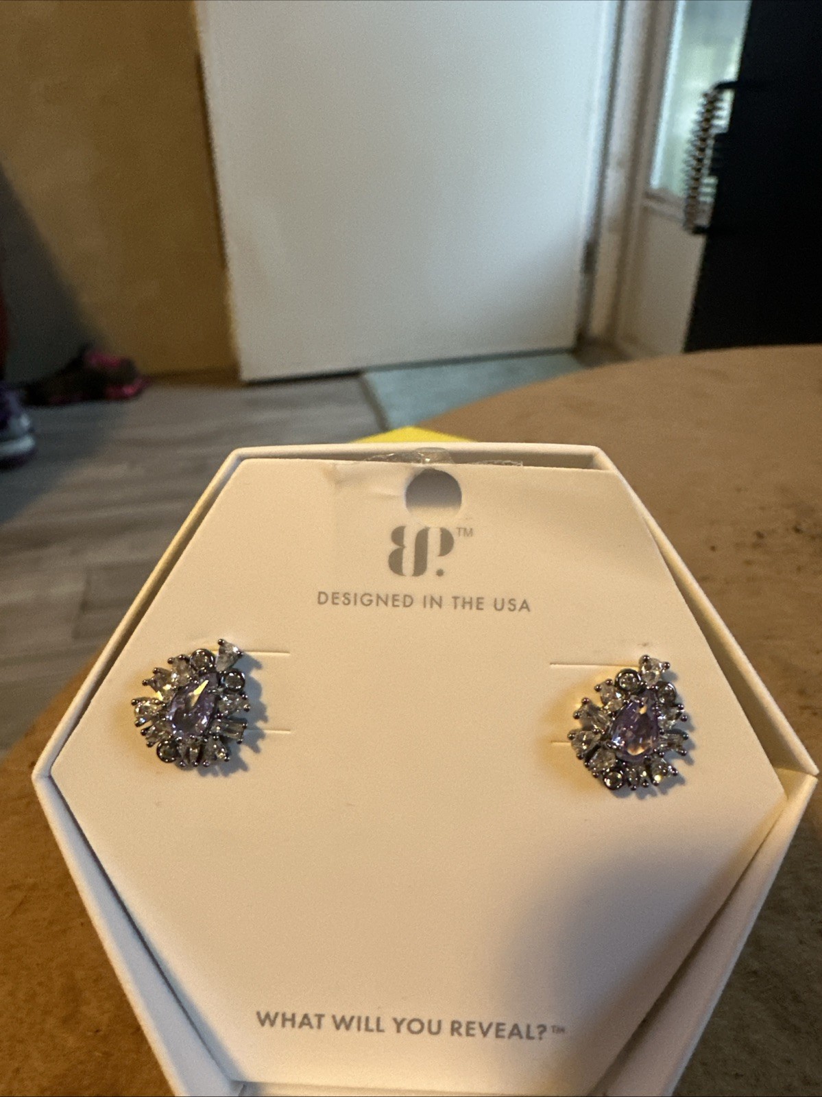 Bomb Party RBP4966 The Inga Earrings Lavender Topaz Cubic Zirconia