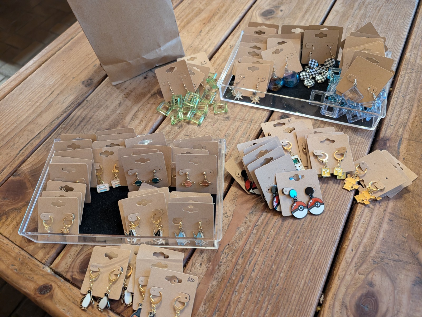 80 Handmade Earrings – Boutique, Geometric & Gaming Styles – Reseller Lot