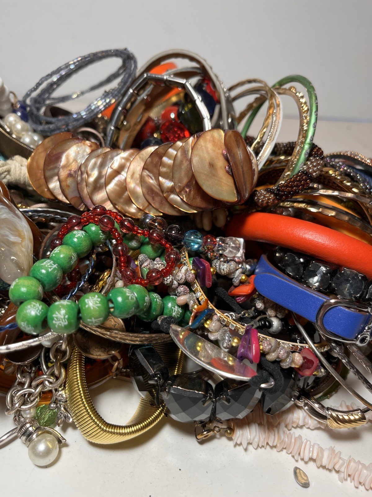 Bulk Lot Fashion Bracelets Mixed Materials Wearable Resell 4 Lbs #17