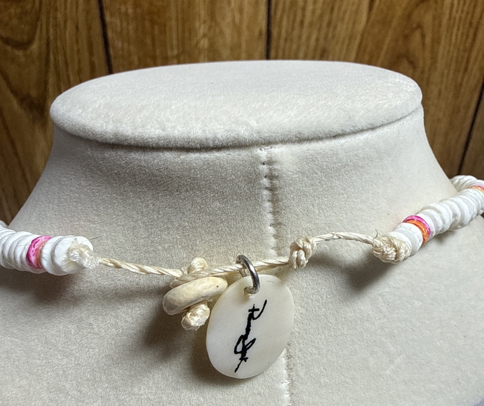 Whit Pink Panama Jack Necklace Beachy and Comfortable New#78-4