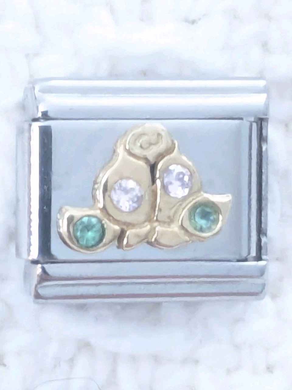 Authentic Zoppini CZ Flower Italian Charm Classic 9mm Link G84