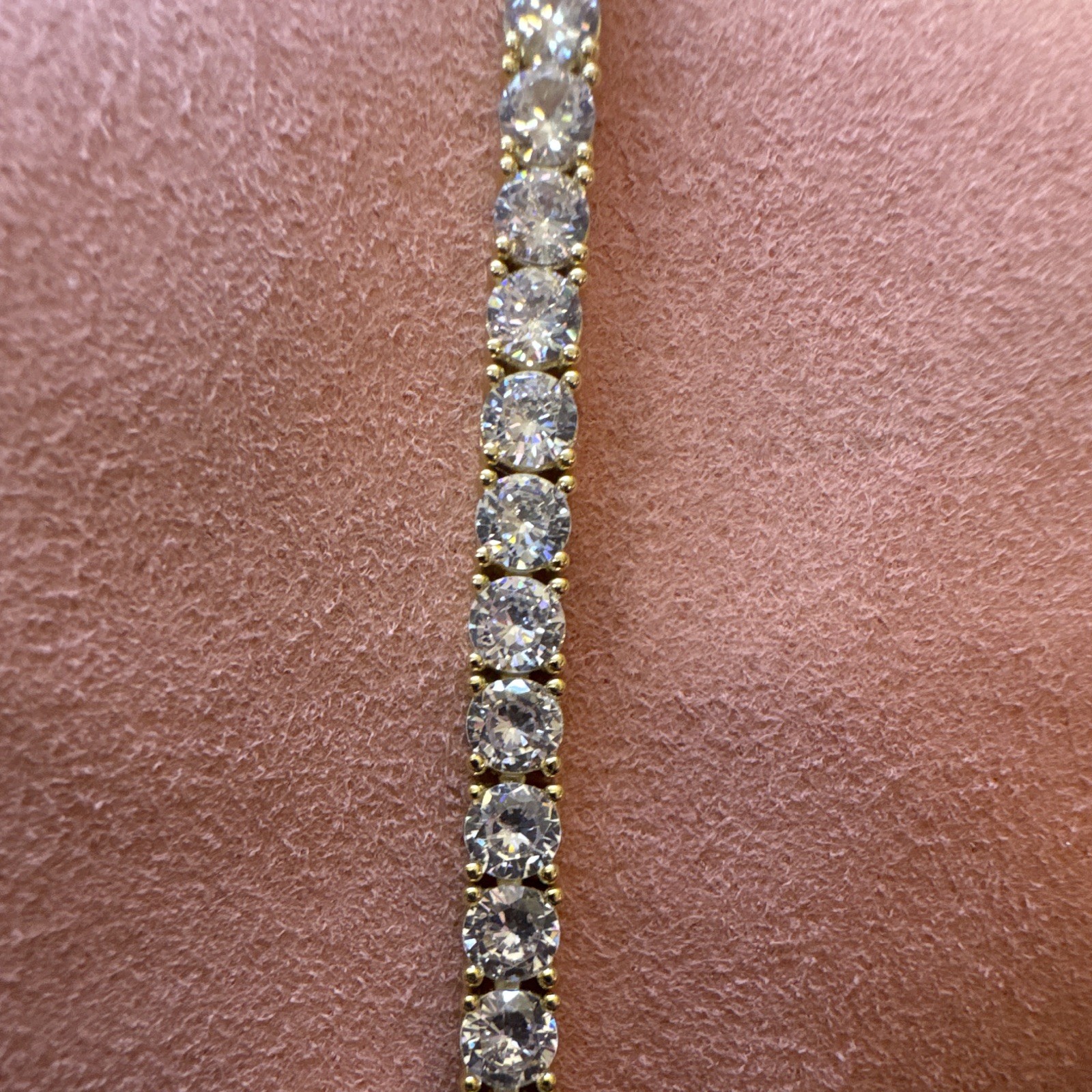Tennis Bracelet Moissanite 14k Gold Filled, 8inch, 4mm, Box Clasp