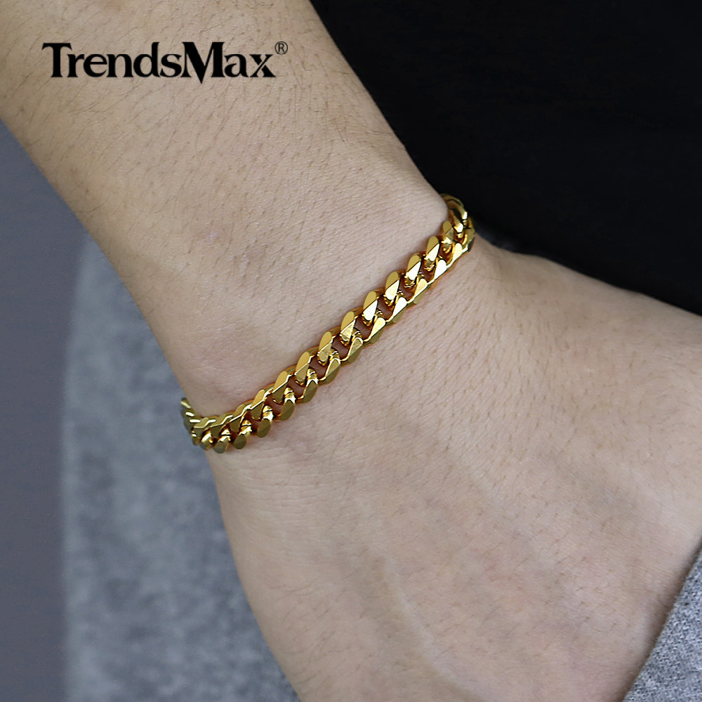 7mm 7-11″ Gold Plated Curb Link Anklet Bracelet Mens Womens Chain Jewelry Gift