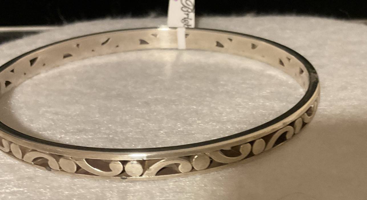 ICONIC SWIRLS! STUNNER NWT BRIGHTON CONTEMPO SLIM OPEN SCROLL BANGLE BRACELET