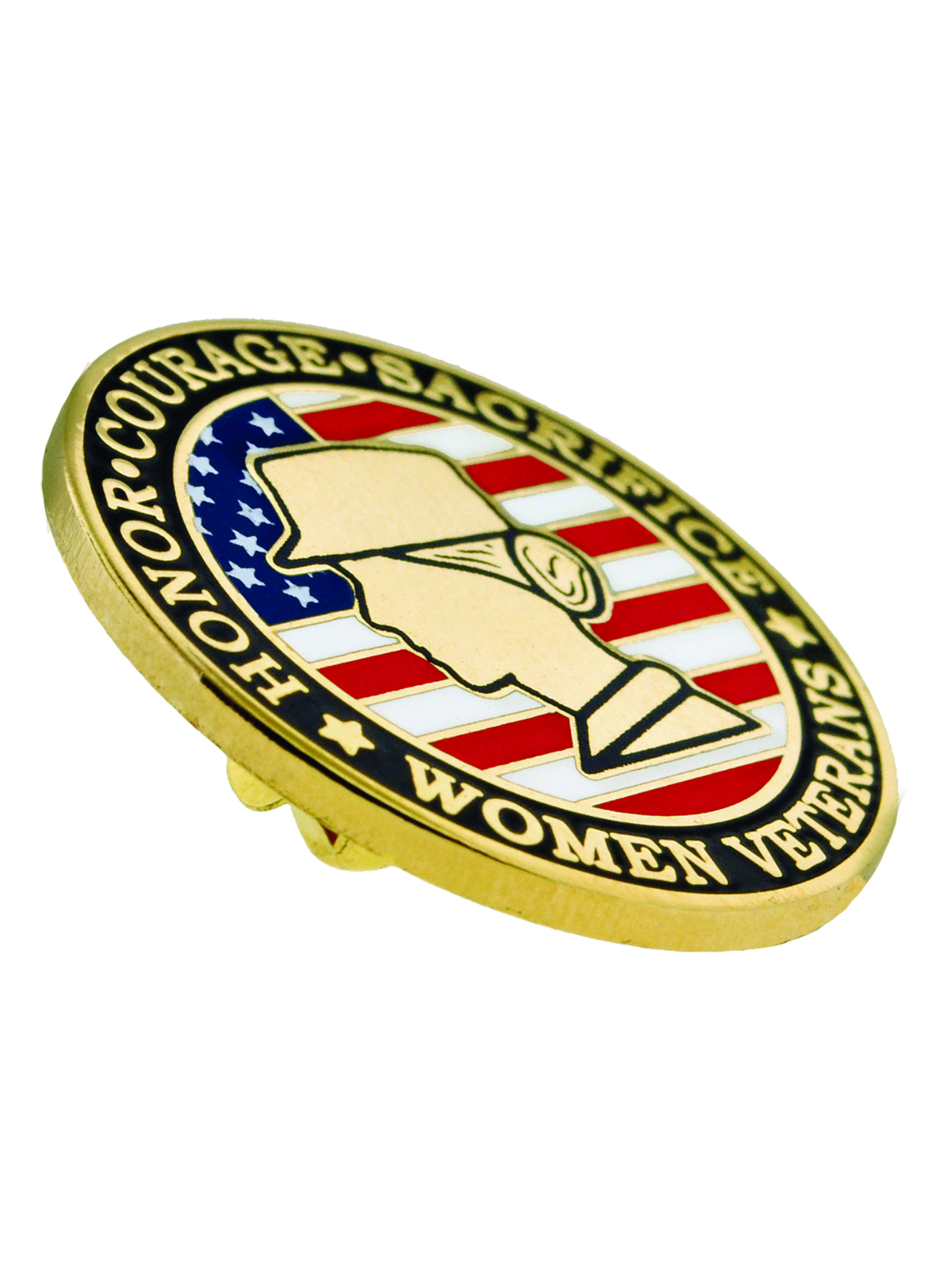 PinMart’s Female Women Veteran American Flag Military Enamel Lapel Pin