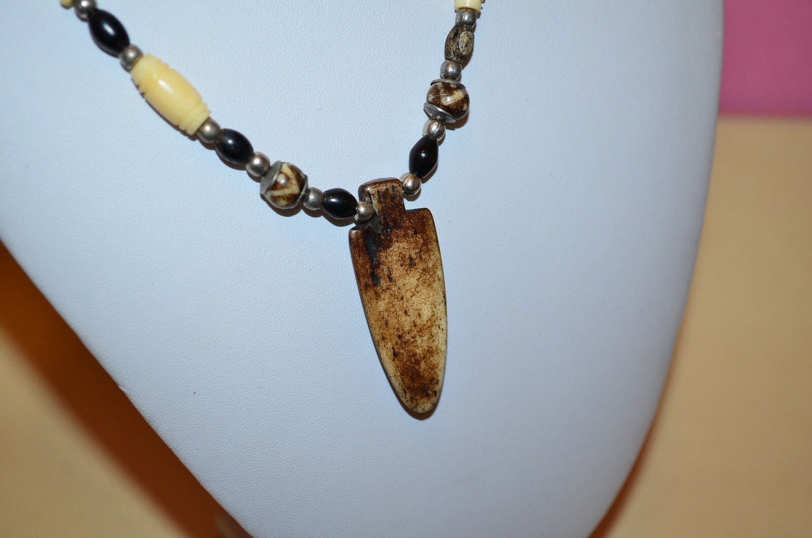 Ethnic Beaded Statement Necklace Fashion Chic Unique Tribal BoHo Brown Jewelry