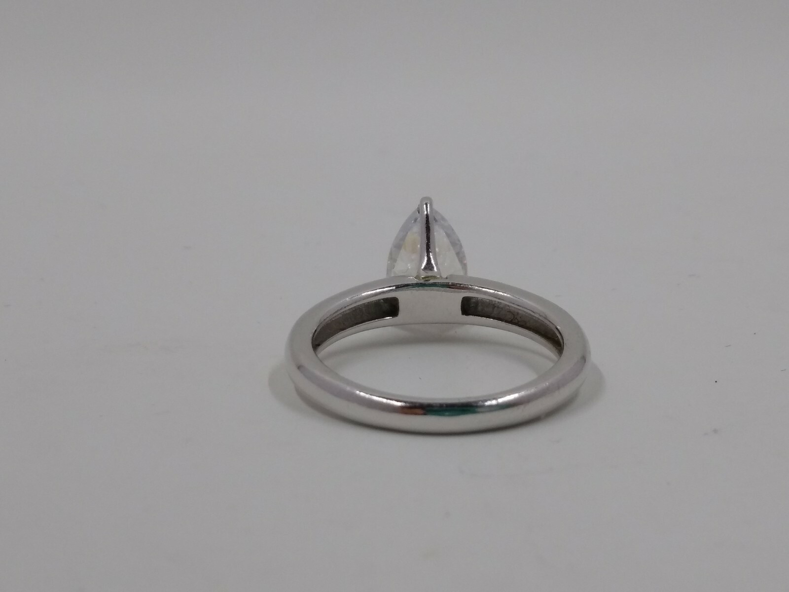 Epiphany Diamonique Pear 1.50 cttw Cubic Zirconia Solitaire Ring Platinum Plated