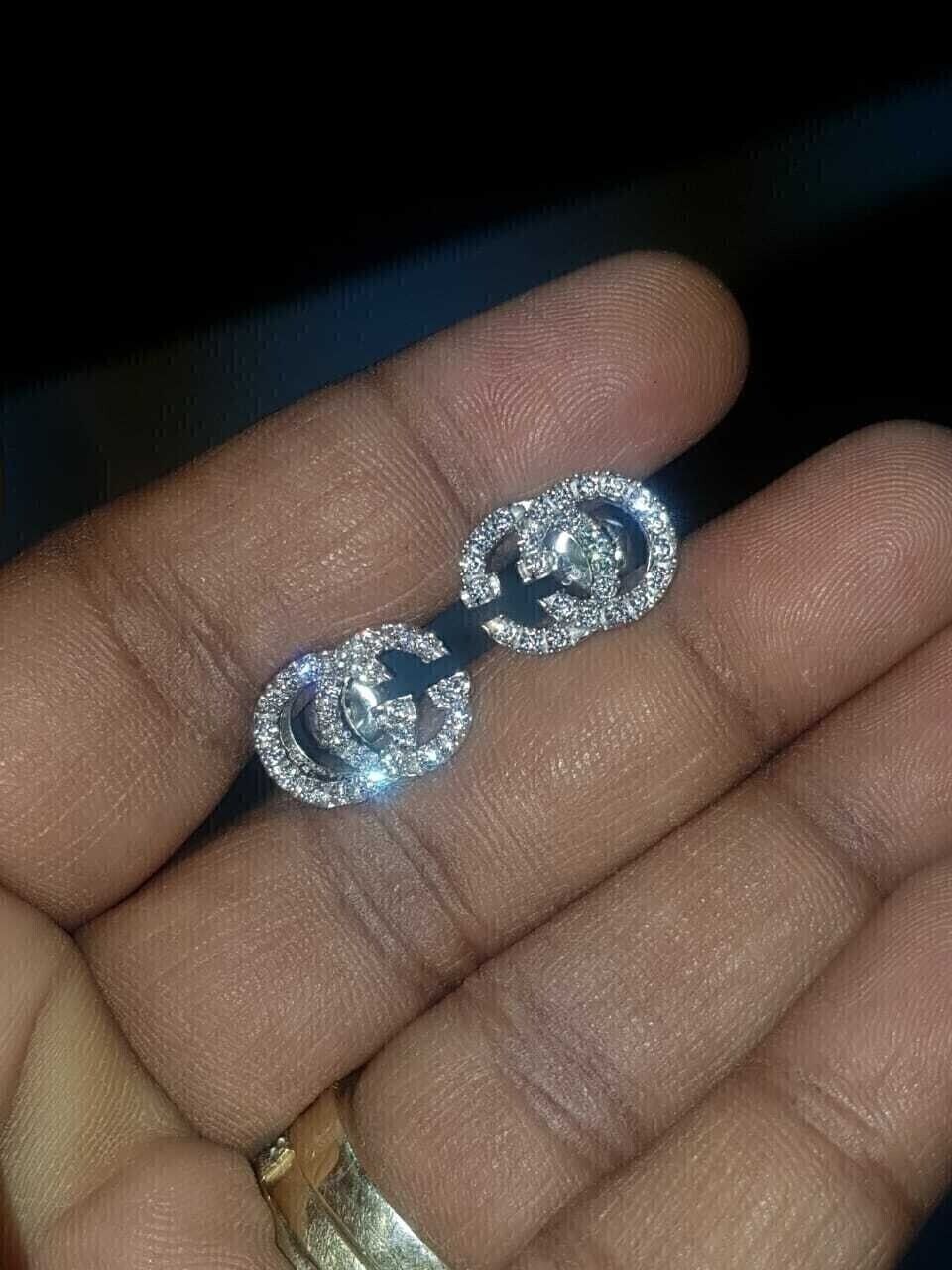 2.26 Ct Round Cut Simulated Diamond Women’s Stud Earrings 14k White Gold Plated