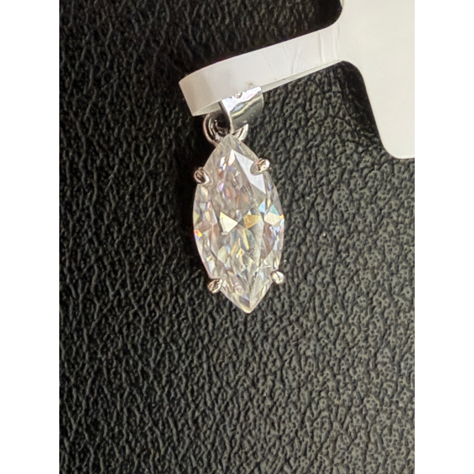 Moissanite Pendant Sterling Silver 1.0ct Marquise 925 GRA