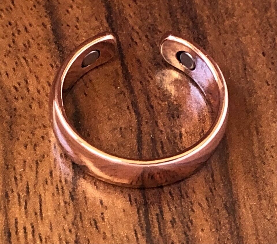 Pure Copper Magnetic Bracelet & Ring Set Dome Energy Arthritis Men Women Cuff
