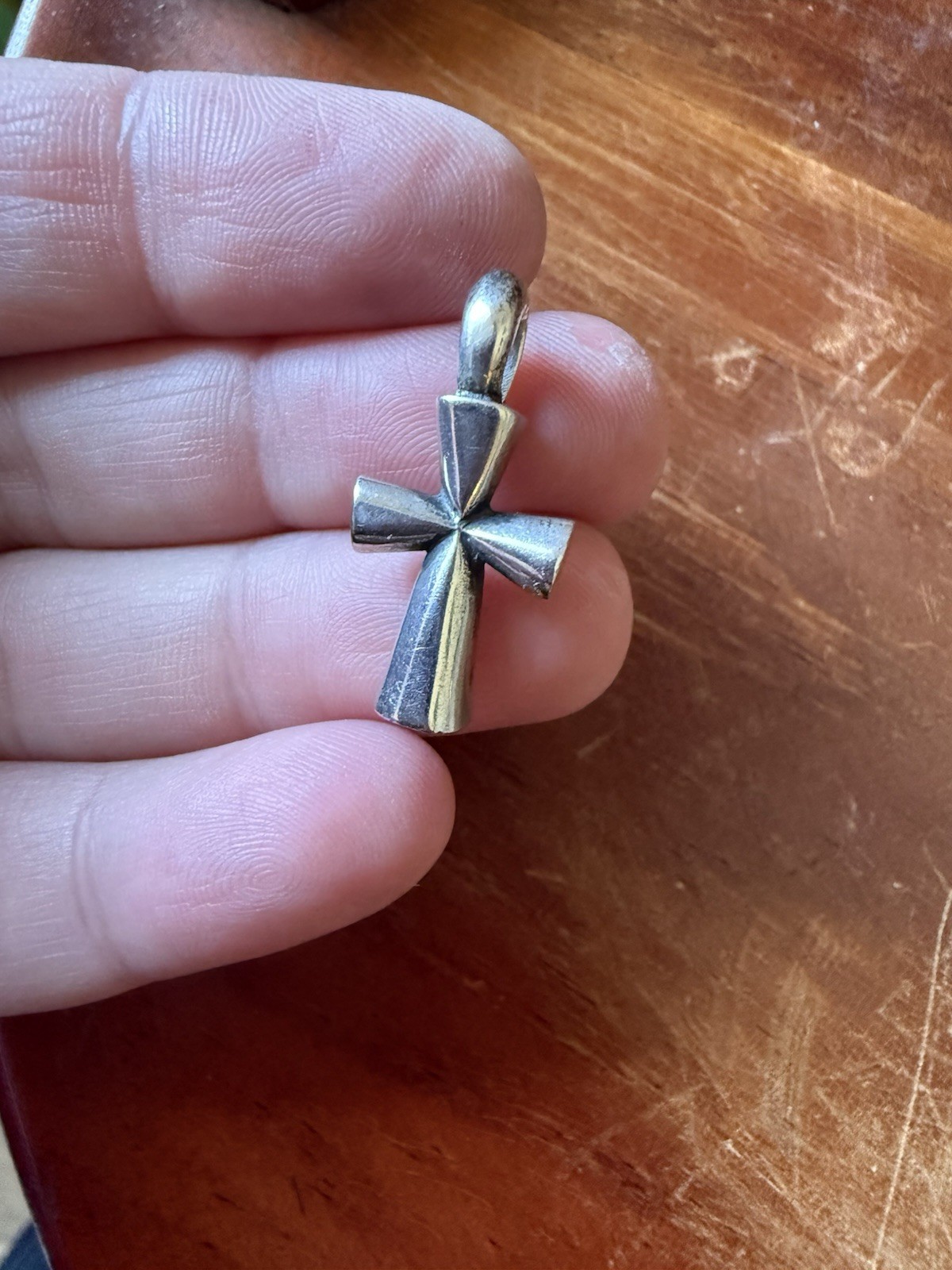 James Avery retired heavy/large St Teresa Sterling Silver Cross Pendant, Signed