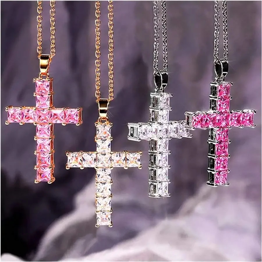 Fashion Necklaces Female Pendants Gold Multi Color Crystal Jesus Pendant Women