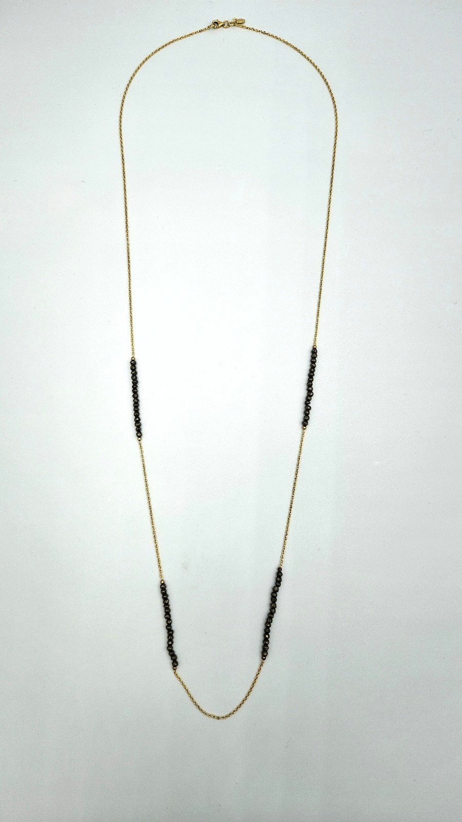 $148 Argento Vivo X6313 18kt Gold Plated & Pyrite Long Beaded Necklace
