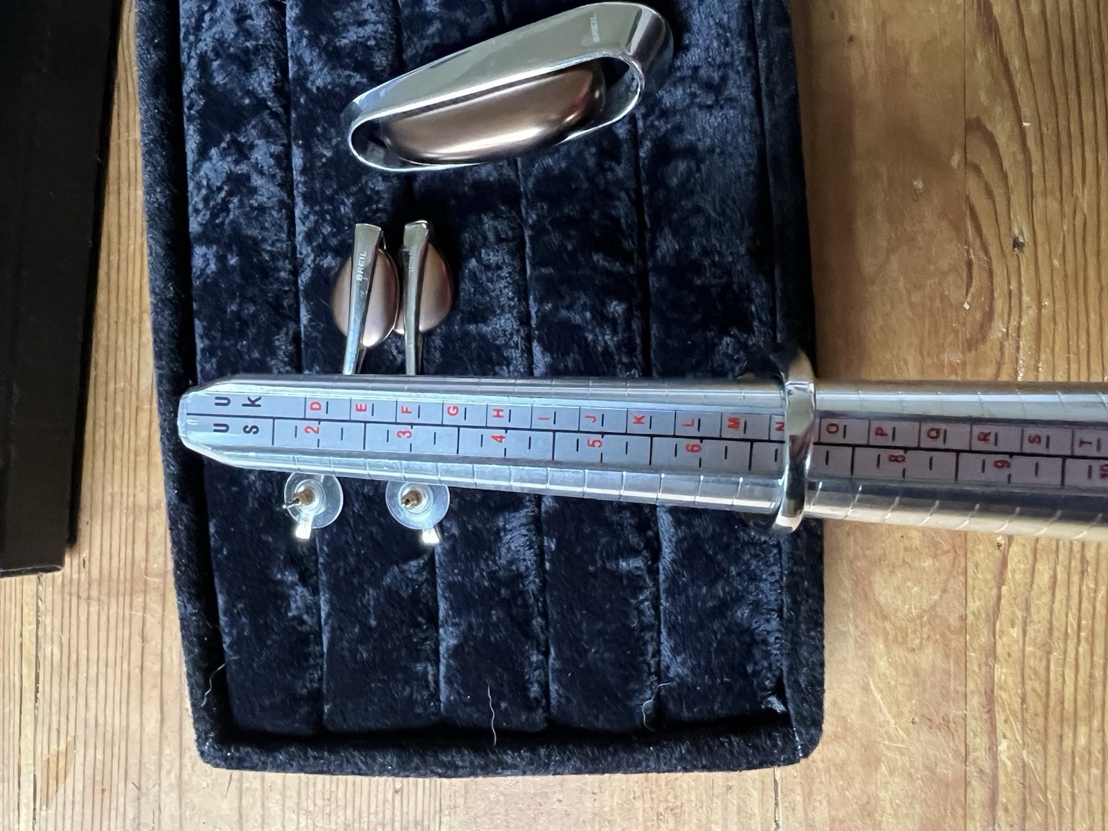 Retro Italian Designer Breil Set . Stainless Steele Pendant/ring/earrings.