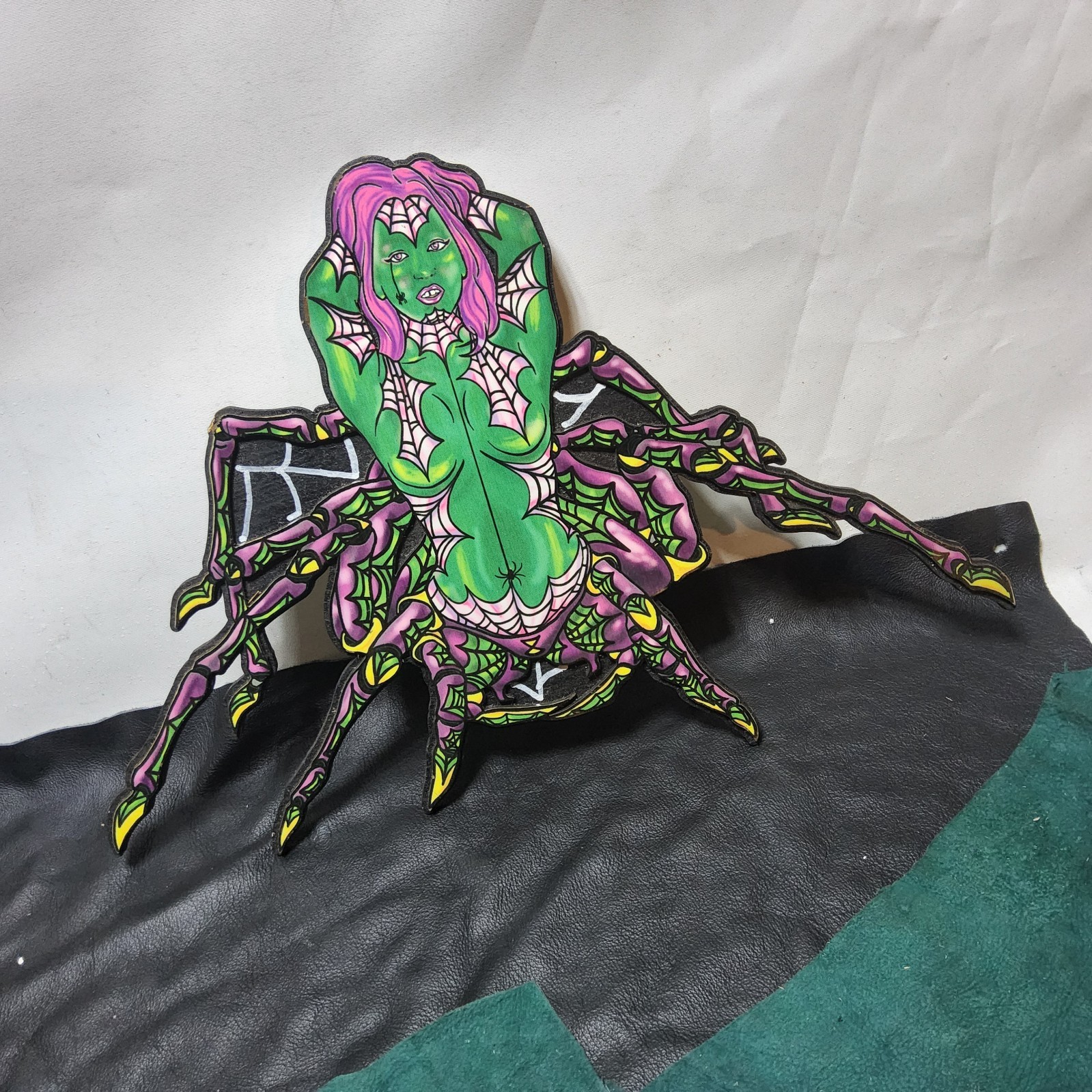 Bundle spider queen art magnets arachnid web earrings necklace goth pinup scifi