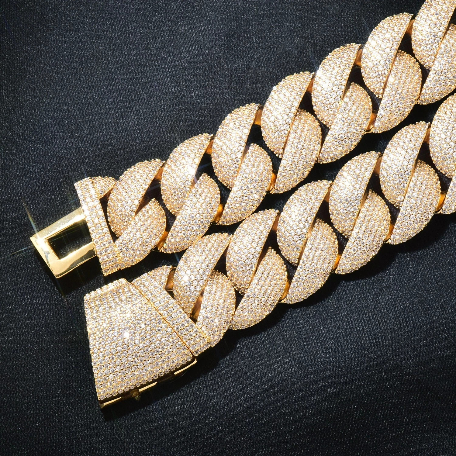 20MM 5AAA+ CZ Hop Hip Ice Out Miami Cuban Chain Bracelet 14k Real Gold Plated
