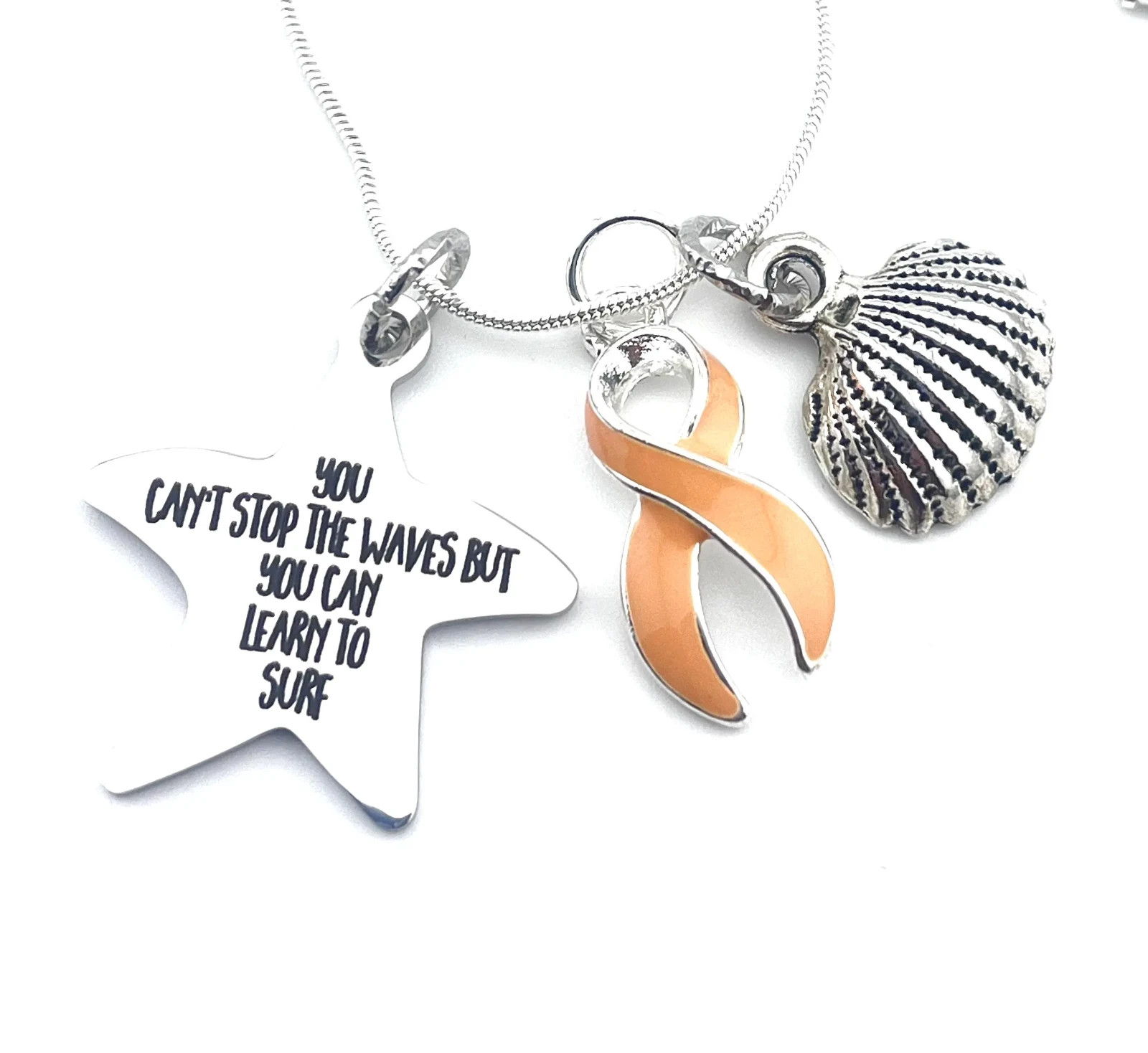 You Can’t Stop the Waves But You Can Learn to Surf Awareness / Survivor Necklace