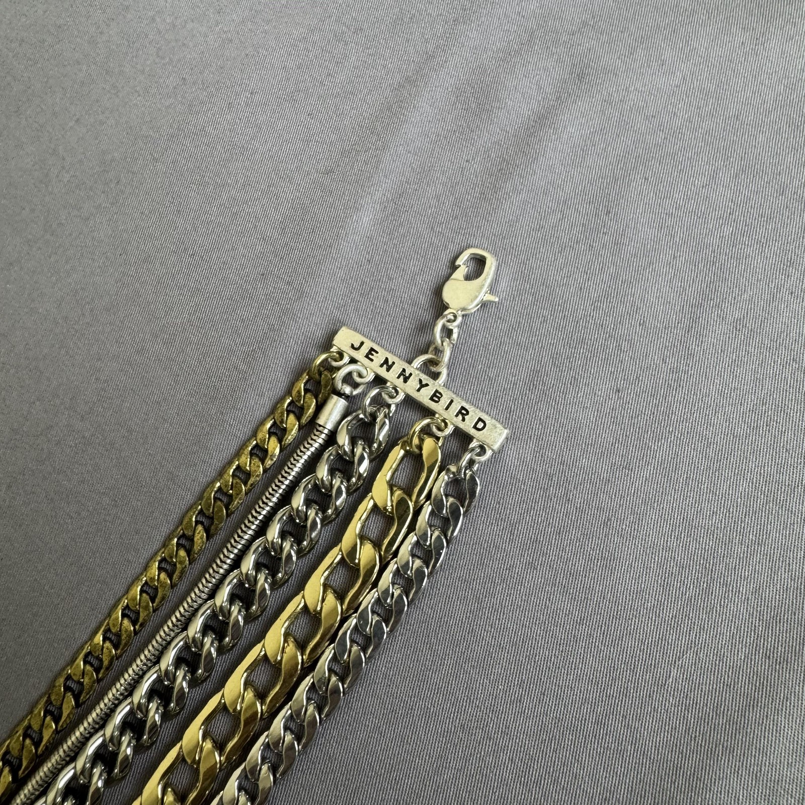 Jenny Bird Bracelet Silver Gold Mixed Metal Multi Chain Cuff Womens 8 In Jewelry