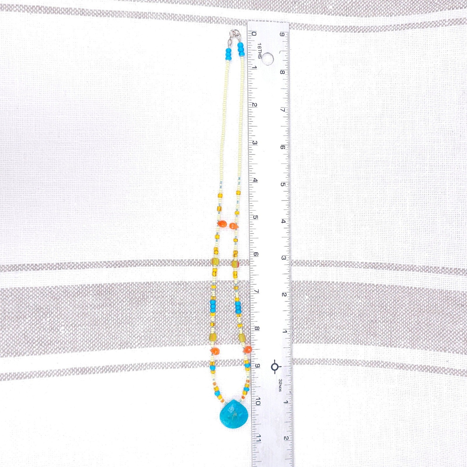 Genuine Turquoise Teardrop Beaded Necklace Southwestern Vibes Artisan Handmade
