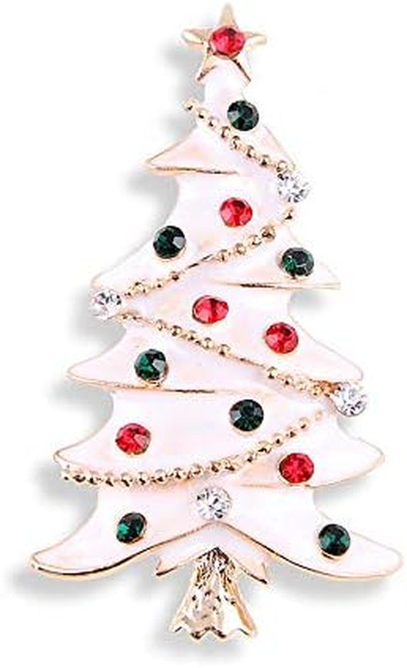 5 Pcs Vintage Crystal Christmas Tree Brooch Pin Jewelry Gift Accessories Woman