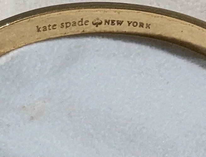 Kate Spade Small Bow Bangle Gold Tone 7.5” Slip-On Minimalist Stack Bracelet