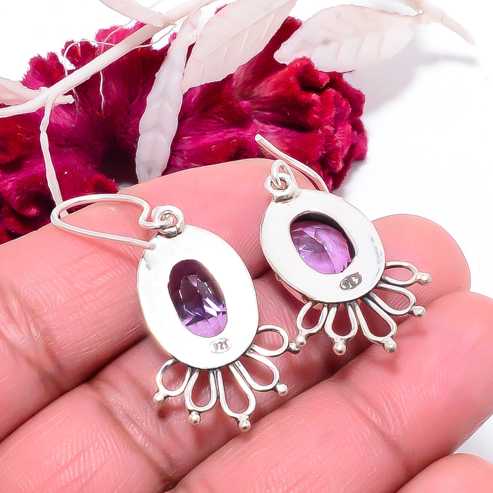 Colour Changing Alexandrite Handmade 925 Sterling Silver Earring 1.64″ E83138