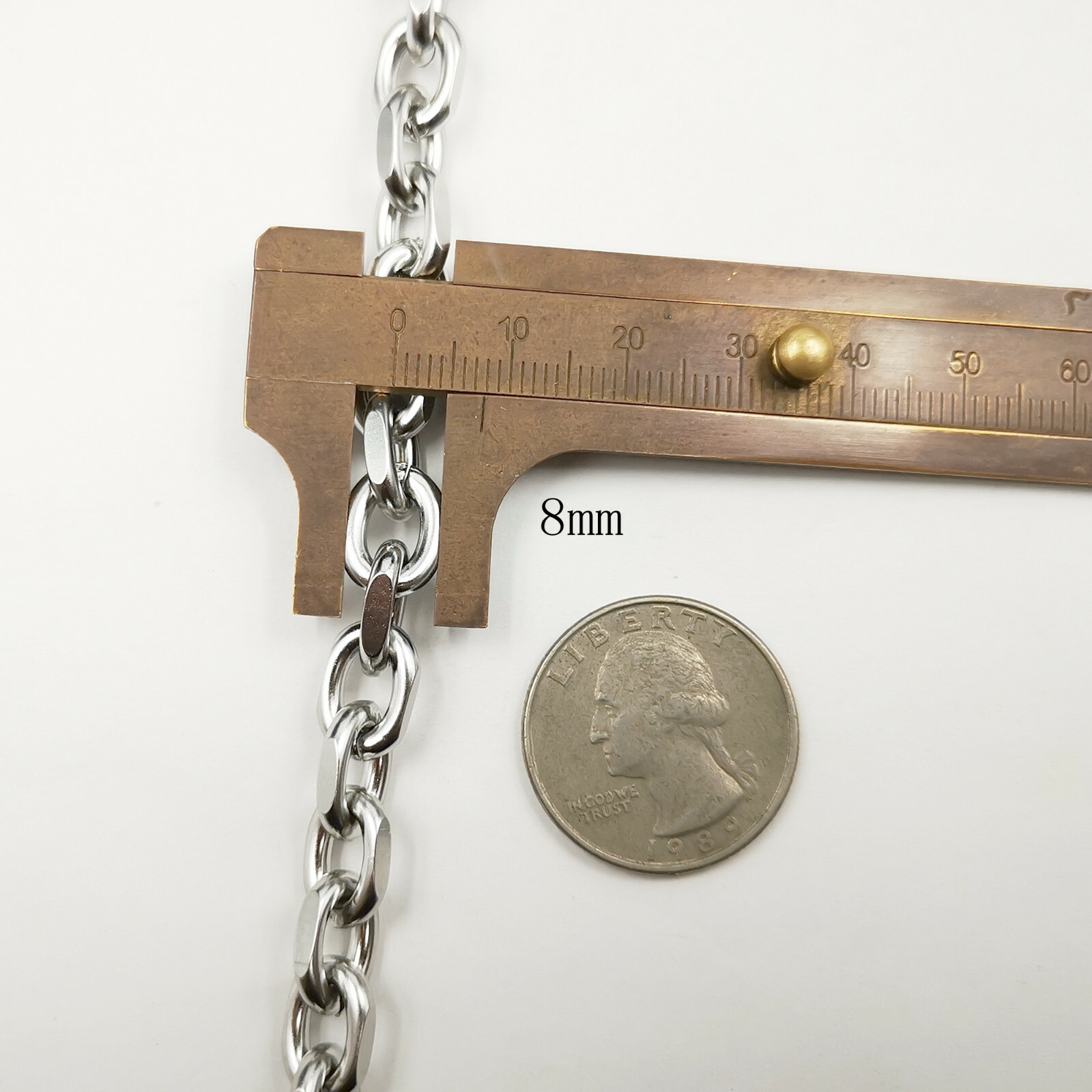 8mm Men’s Women bracelet / Anklets / necklace S.steel rollo polyhedral chain