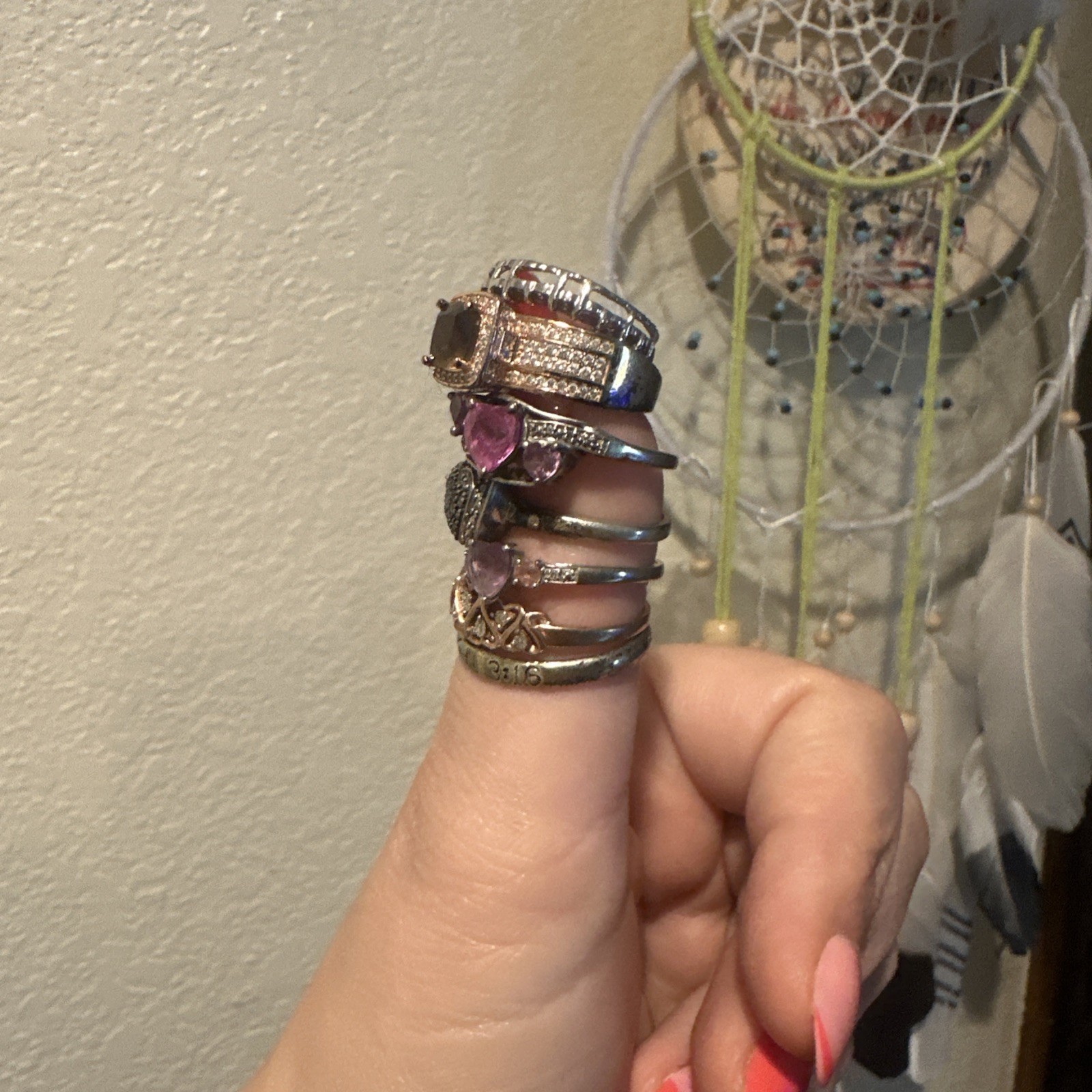 Lot Of 6 Assorted Sterling Silver Fine Jewelry Modern Ring. Sizes Vary