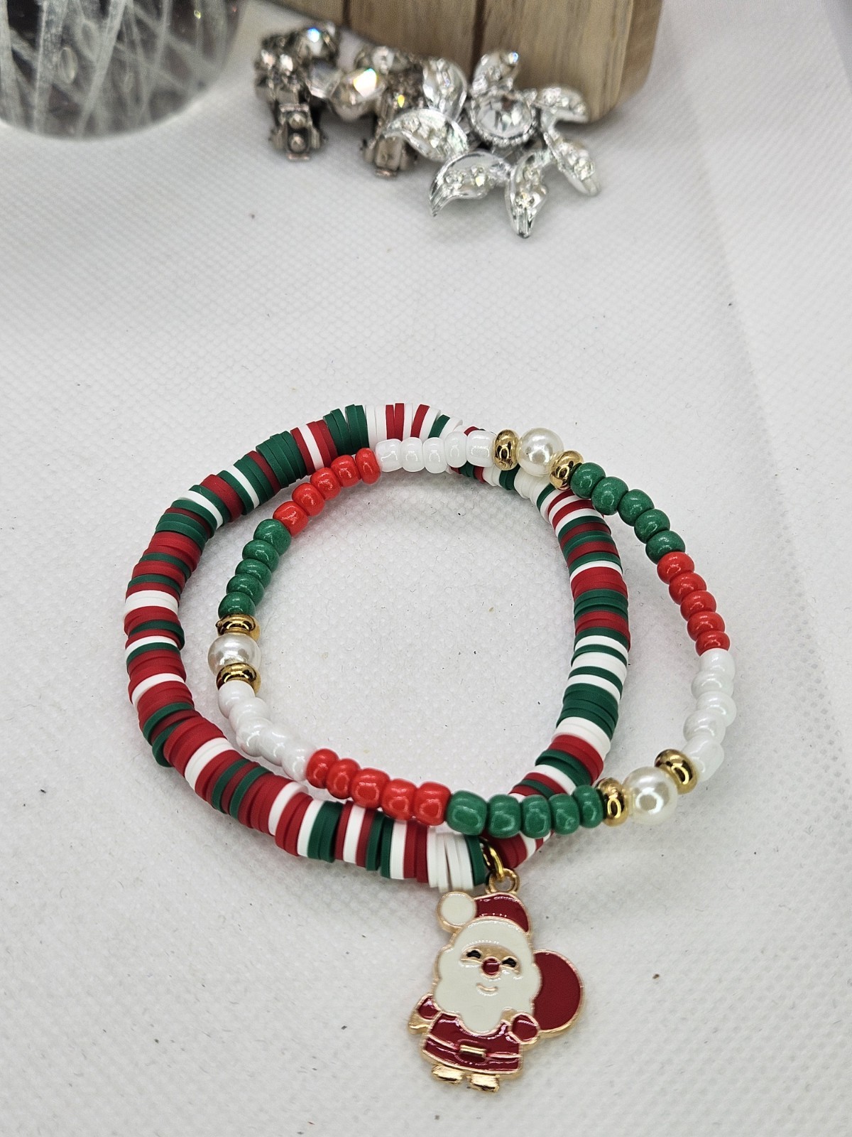 Joyful Christmas Colored Set Of 6 Bracelets Bundled For Xmas Gifts