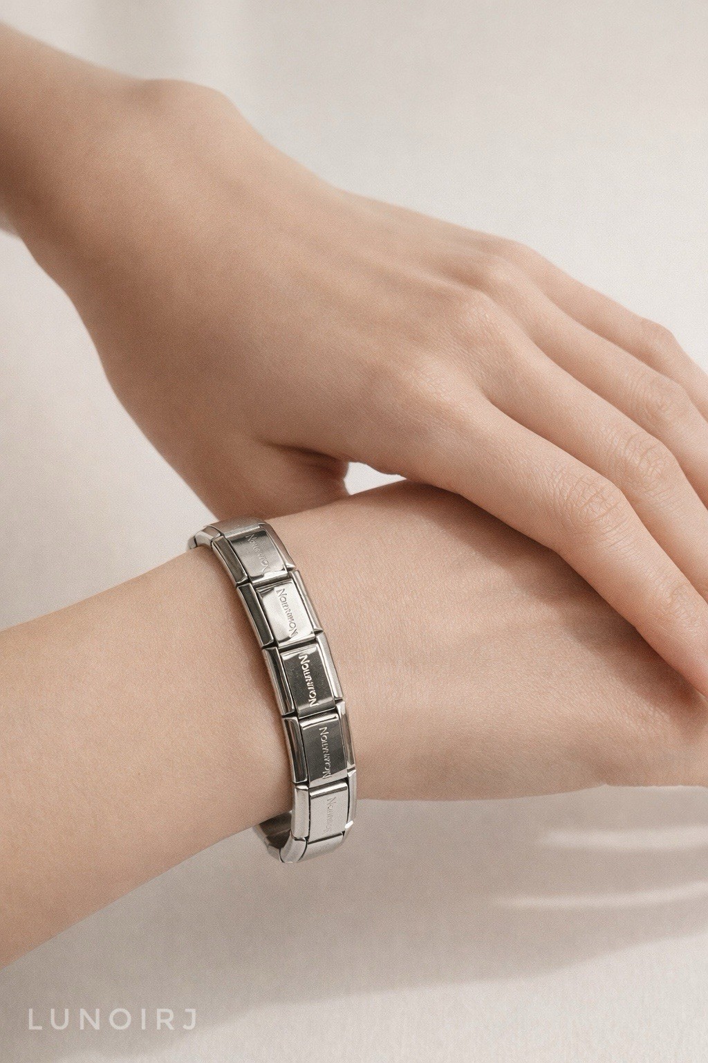 Stainless Steel Italian Modular Charm Bracelet Unisex Fashion Link
