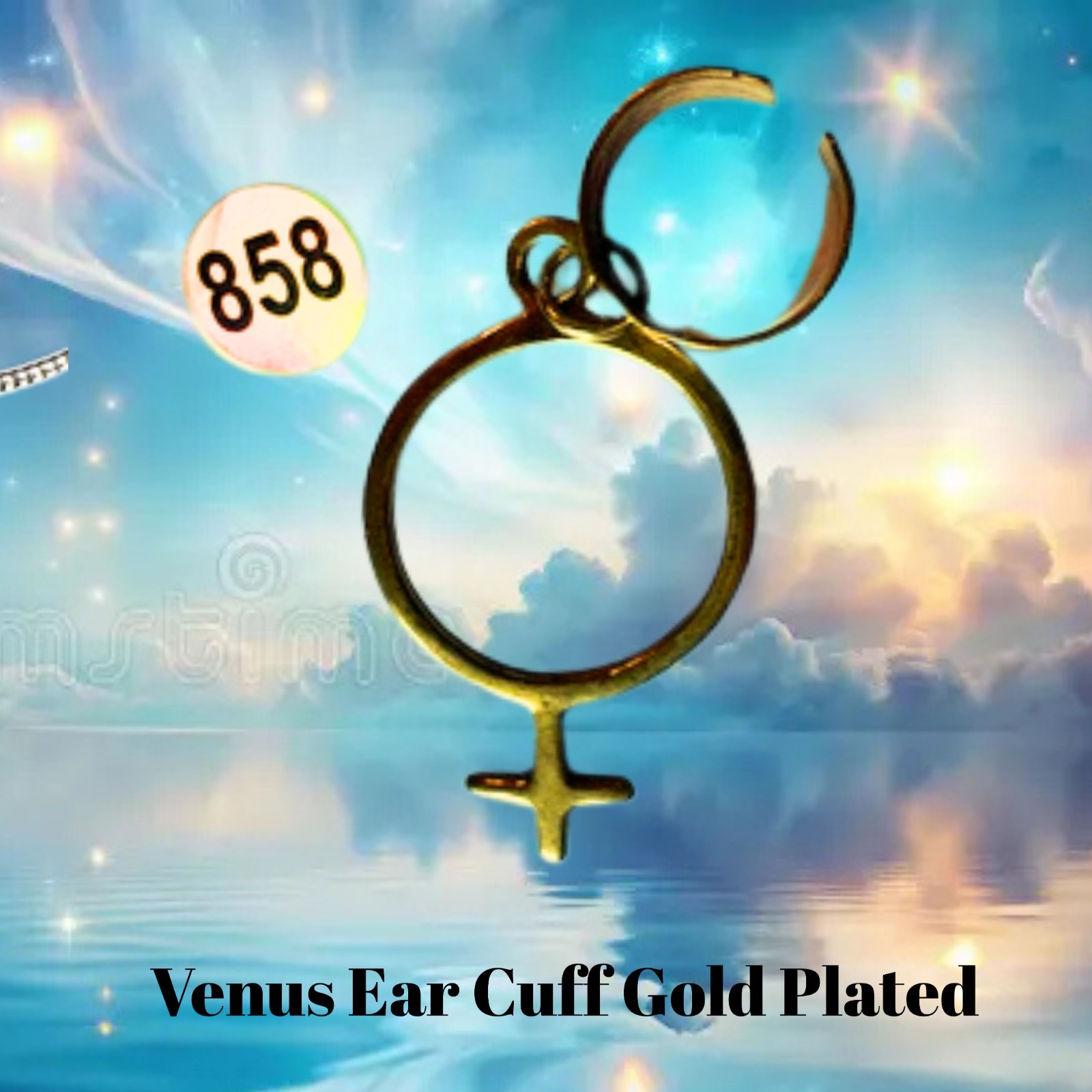 Venus Symbol Ear Cuff 24K gold plate Female planet love beauty desire by JKL 858