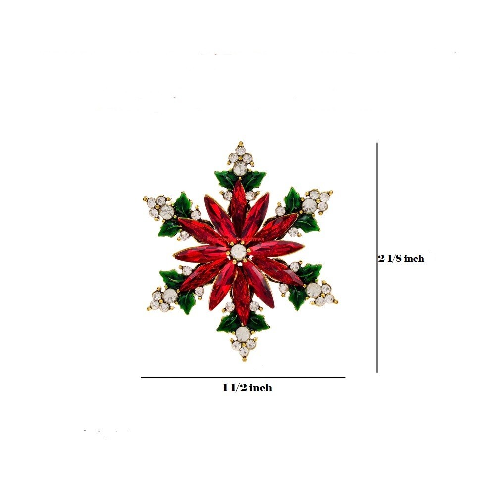 Snowflake Vintage Style Crystal Rhinestone Christmas Brooch and Gold Bag – VIDEO