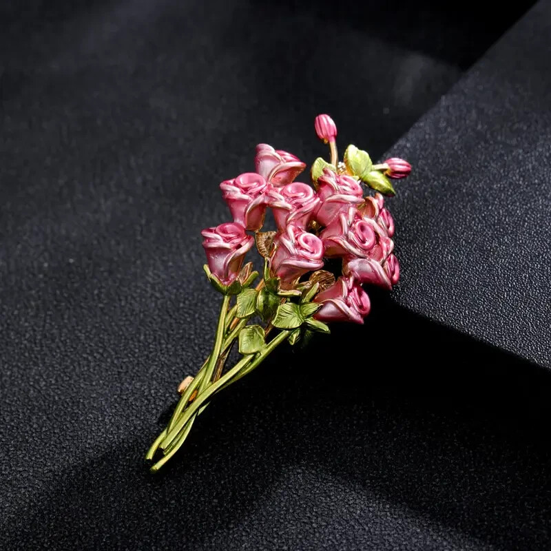 Luxury Rhinestone Floral Brooch Pin – Exquisite Enamel Flower Badges