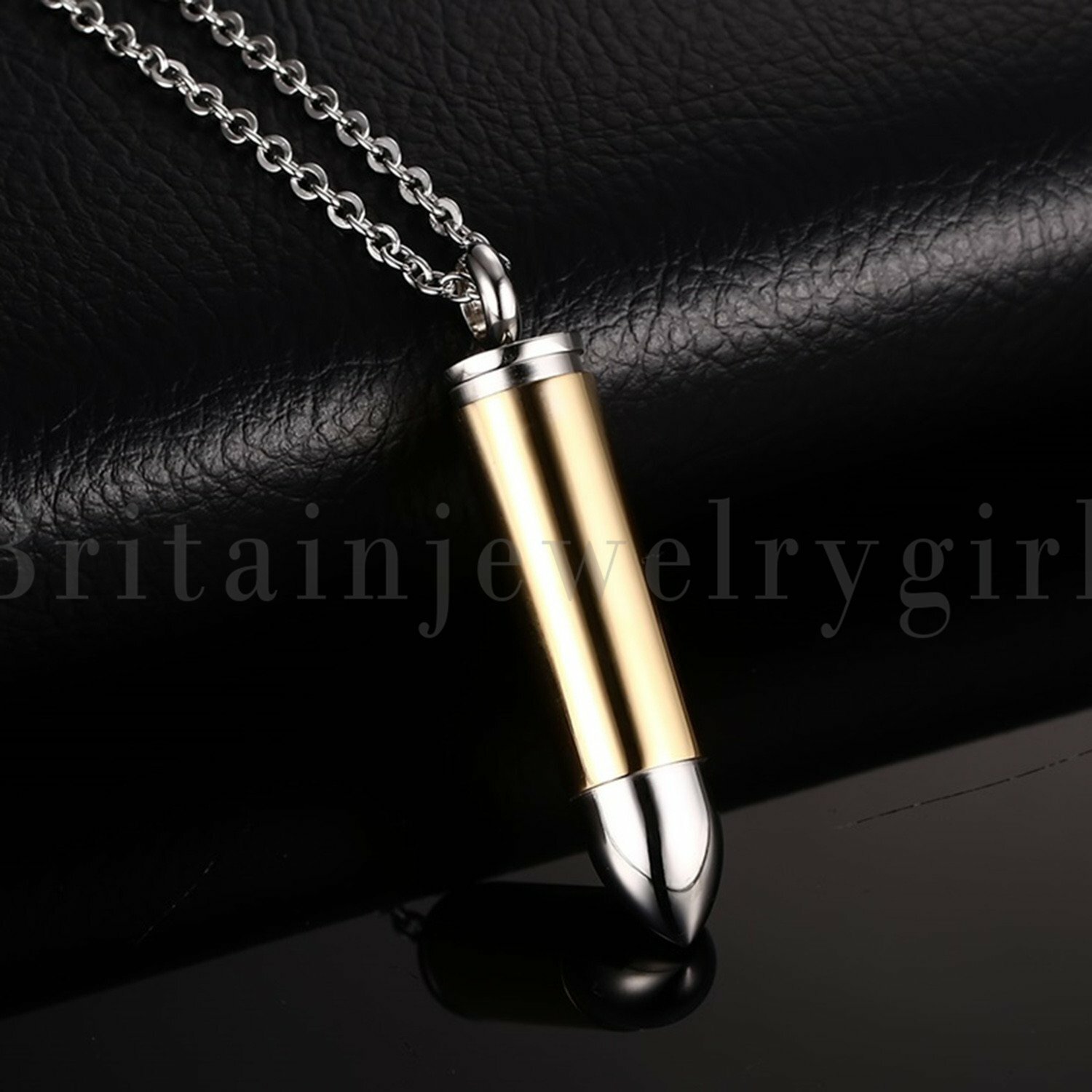 3pcs Bullet Pendant Cremation Memorial Ash Urn Chain Necklace Stainless Steel