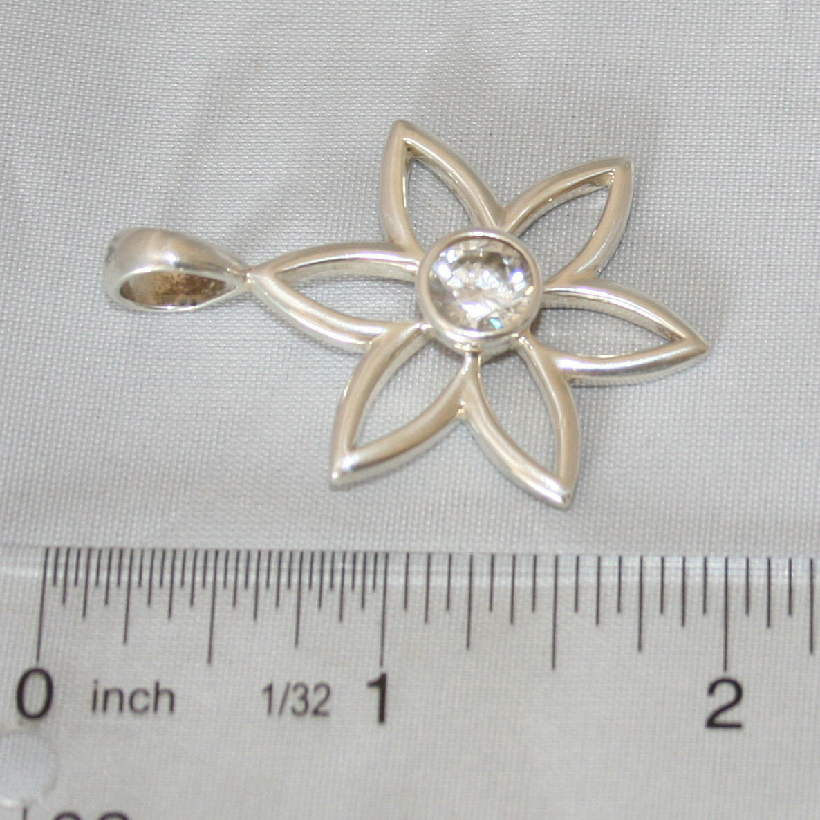 Silpada Sterling Silver Flower Cubic Zirconia Pendant S1195
